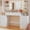 Milky White: 54.3", variant on Vanity Desk with Mirror and Lights, 45.3in Makeup Vanity with 7 Drawers & Large Mirror, Black Vanity with 3-Color Adjustable Lighting & Charging Station, Make Up Vanity for Bedroom