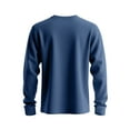 thumbnail image 6 of Men's Trendy Henley Shirts Long Sleeve Crew Neck with Button Pullover Cotton Solid Color Slim Fit Athletic T-Shirt (L, Dark Blue), 6 of 7