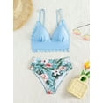 thumbnail image 2 of Family Matching Swimsuits Floral Mommy and Me Tummy Control Bikini Set Dad Son Swim Trunks Swimwear, 2 of 6