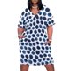 thumbnail image 2 of Vestido largo de noche para mujer con bolsillos sueltos y estampado de lunares de acuarela azul índigo/grande., 2 of 7