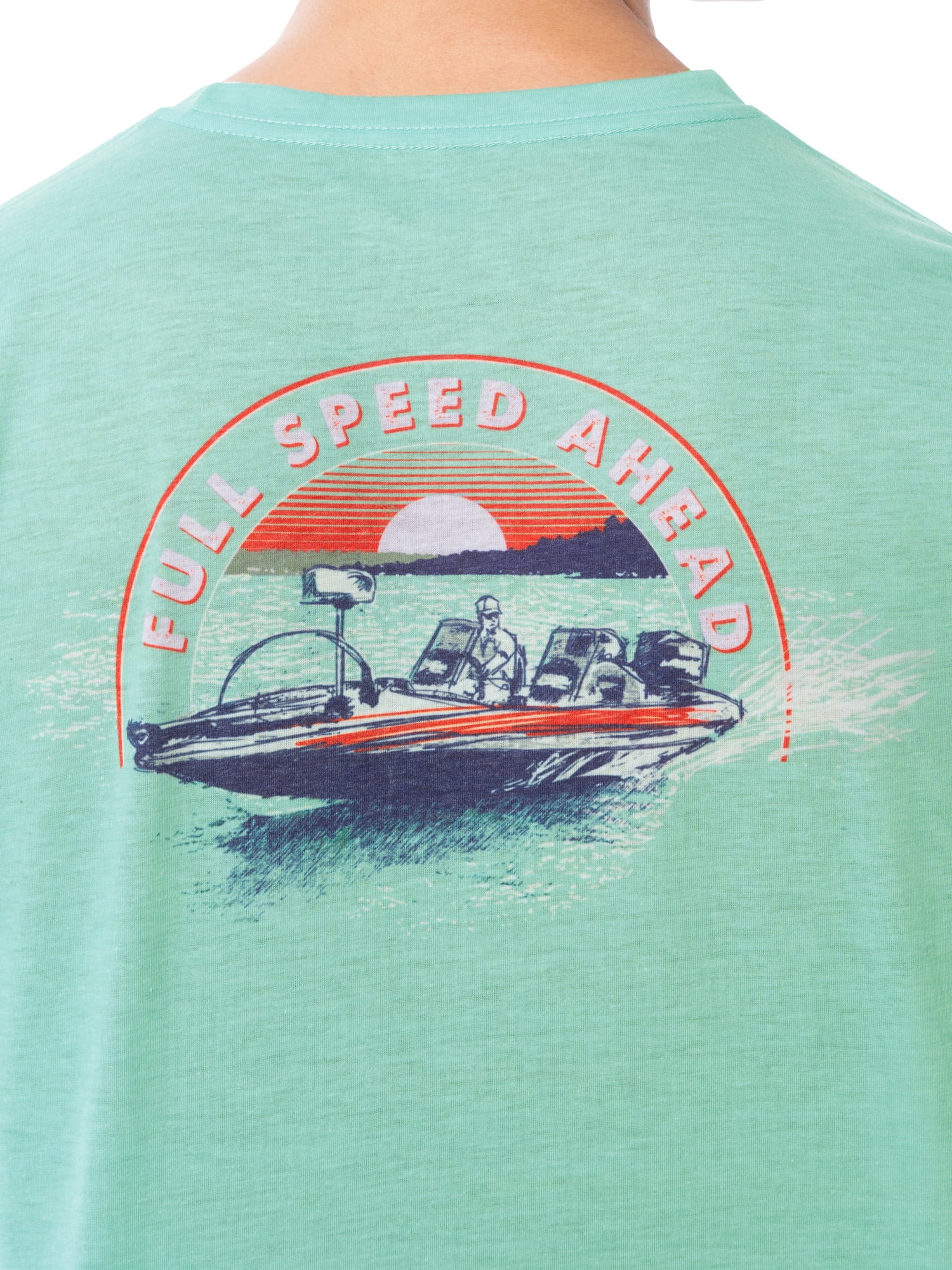 Fish N Vibe Men's Short Sleeve Fishing Performance Outdoor Graphic T-Shirt, Aqua Haze, 3XL