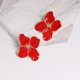 thumbnail image 3 of Pendientes de aleación roja con forma de gota para mujeres y niñas, joyería de moda con diseño floral elegante, 3 of 3