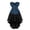 Blue, variant on Women Steampunk Brocade Lace Up Boned Bustiers Corset with Skirt Party Set Black XXS