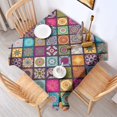 thumbnail image 2 of Multicolor Ethnic Mandala Pattern Square Tablecloth,Waterproof Square Table Cover,Wipeable Spillproof Washable Table Cover for Home Kitchen Party Decor 60"x60"(152x152cm), 2 of 6
