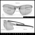 thumbnail image 3 of SA106 Semi Rimless Sport Sunglasses UV400 Lightweight Performance Eyewear Green Frame - Teal Mirror Lens, 3 of 7