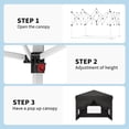 thumbnail image 7 of Towallmark 10x10 Pop Up Canopy Tent Complete Set with 4 Sidewalls - Easy 2 Min Setup, 3 Height Adjustable, Includes Sandbags & Carry Bag for Camping, Beach, Party-Black, 7 of 7