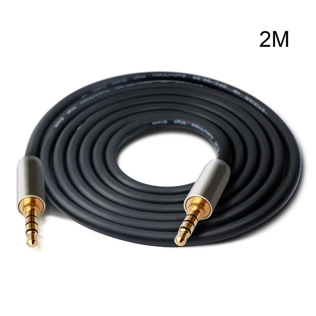2m Cable de audio chapado en oro de 3,5 mm macho a cable auxiliar estéreo masculino para altavoces de teléfonos