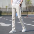 thumbnail image 3 of Pantalones largos de oficina para hombre, de negocios, informales, con bolsillos, novedad en ropa de calle, ropa original, tallas grandes, estilo coreano barato, 3 of 5