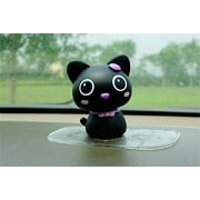 Wening Wening Cute Bobbleheads Car Ornaments Auto Decorations Automotive Interiors Cartoon Dolls 3.5''Black Cat Toy_Figure