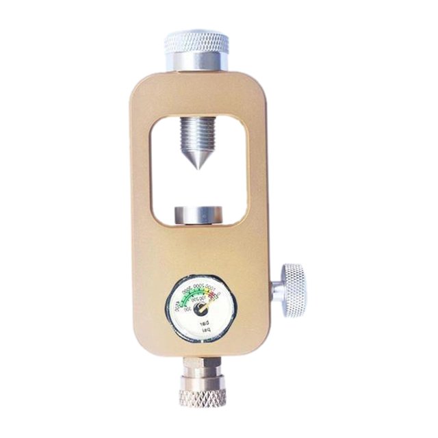 Adaptador de regulador de tanque de aire Soledad Golden_Gauge_A metal ligero portátil 13,5x7,5x2,5 cm