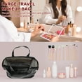thumbnail image 2 of Unique Bargains Makeup Bag Large Capacity PU Travel Cosmetic Bag for Women Toiletry Bag Waterproof and Durable Make Up Bag with Multiple Compartments Black, 2 of 7