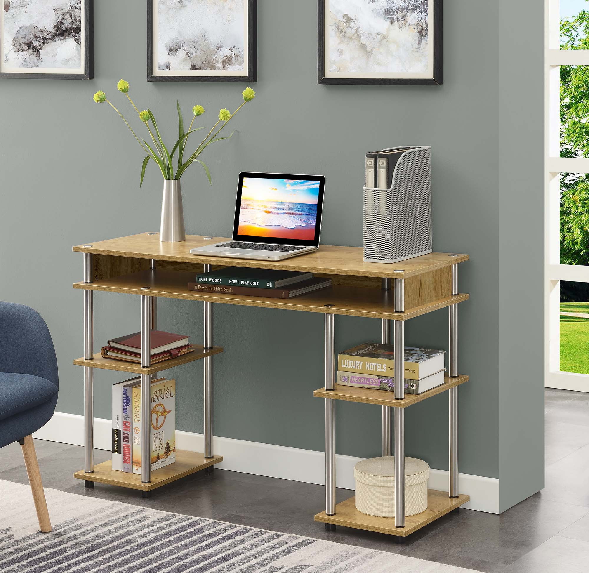 Convenience Concepts Designs2go No Tools Student Desk Light Oak for sale online 