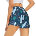 thumbnail image 3 of Disketp Alpaca Astronaut in Space Print Women's Shorts Workout Shorts for Athletic Gym Running Shorts with Phone Pockets Small, 3 of 8