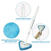 ITTAHO Car Window Cleaning Tool Windshield Cleaner with Extendable Handle, 3pcs Washable Microfiber Pads