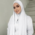 thumbnail image 2 of Bibifish Womens Solid Black Hijab Scarf Lightweight Soft Long Wrap Breathable Comfortable Headwear soft Daily Wear Muslim Head Scarf, 2 of 3