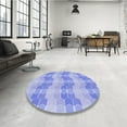 thumbnail image 3 of Ahgly Company Indoor Round Patterned Light Slate Blue Area Rugs, 6' Round, 3 of 6