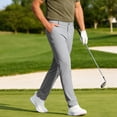 thumbnail image 2 of GrmtClth Mens Golf Pants Work Comfortable Trouser Fashion Straight Leg Breathable Pant with Belt Loops Light Gray XL, 2 of 4