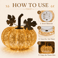 thumbnail image 3 of Kanstar Mercury Glass Pumpkin Light with Timer, Autumn Fall Halloween Thanksgiving Thanksgiving Decor, 3 of 9