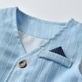 thumbnail image 5 of TAIAOJING Baby Boys Clothes Toddler Long Sleeve T Shirt Tops Striped Prints Vest Coat Pants Child Kids Gentleman Outfits 2-3 Years, 5 of 7