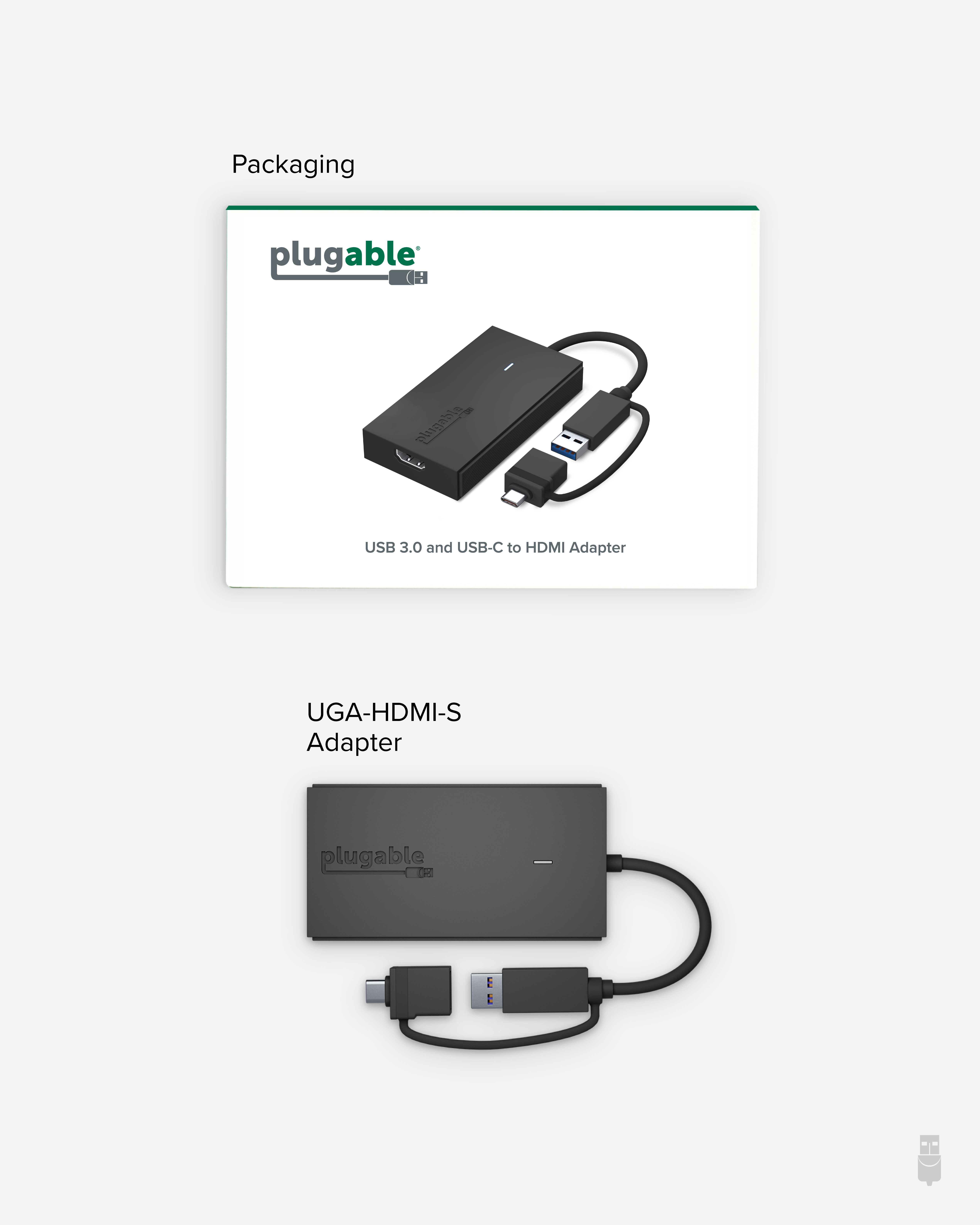 Plugable USB C to HDMI Adapter, Universal Video Graphics Adapter for USB 3.0 and USB-C Macs and Windows, Extend an HDMI Monitor up to 1080p@60Hz - image 2 of 7