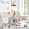 thumbnail image 3 of Ulax Furniture Convertible Kids Chair 2-in-1 Flip Open Toddler Couch/Sleeper Sofa for Kids (Pink Unicorn), 3 of 9