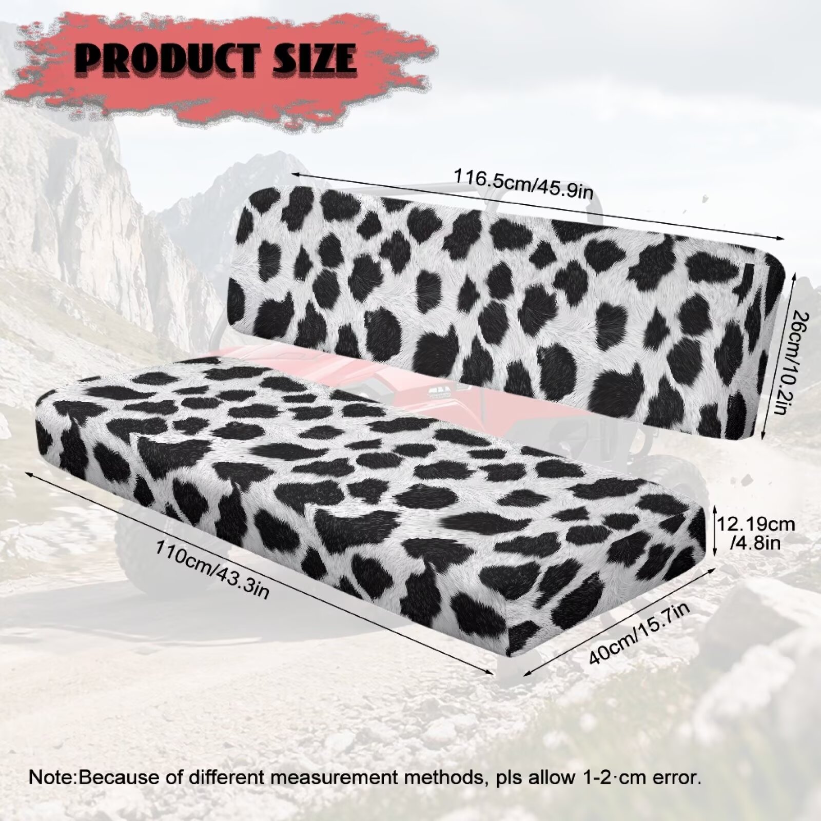 Uorisanigo Anti-Slip UTV Seat Cover for Mule Seats Accessories Parts Black and White Cow Print UTV Front Bench Seat Cover Universal Fit for Kawasaki Mule 3010 4x4 Hardwoods Green HD 2004-2008