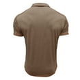 thumbnail image 2 of WREESH Men's Casual Fashion Henley Shirts Short Sleeve Shirt with Turn-Down Collar and Button Detail a Solid Color Pullover Top for Stylish Comfort Khaki, 2 of 5