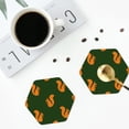 thumbnail image 3 of Bingfone Vintage Bold Squirrel Silhouettes Leather Drinks Coasters with Set of 6,Suitable for Home Kitchen,Coffee Cup Coasters Home Gift, 3 of 7