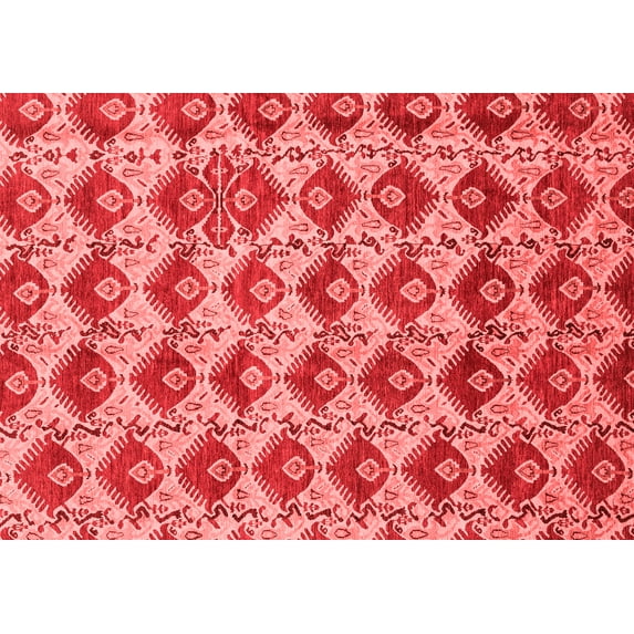 Ahgly Company Machine Washable Indoor Rectangle Abstract Red Modern Area Rugs, 2' x 5'