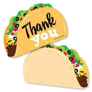 Big Dot of Happiness Taco 'Bout Fun - Shaped Thank You Cards - Fiesta Thank You Note Cards with Envelopes - Set of 12