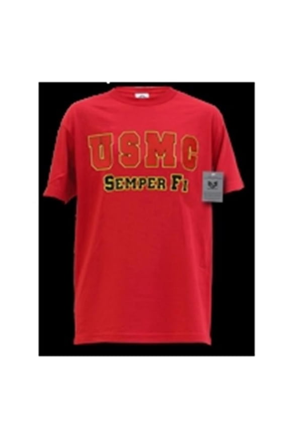 Classic Military T-Shirt- USMC- Red- Large