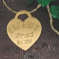 thumbnail image 2 of ♥ Personalized Sterling Silver or 14K Gold Plated Sterling Silver Heart Pendant Name Engraved Necklace, 2 of 4