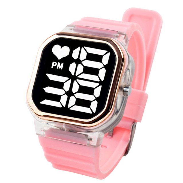 Up to 65% Off Fashion Silicone Strap Couple Rectangle LED Electronic Watch Necklace Rings Earring Jewelry on Clearance