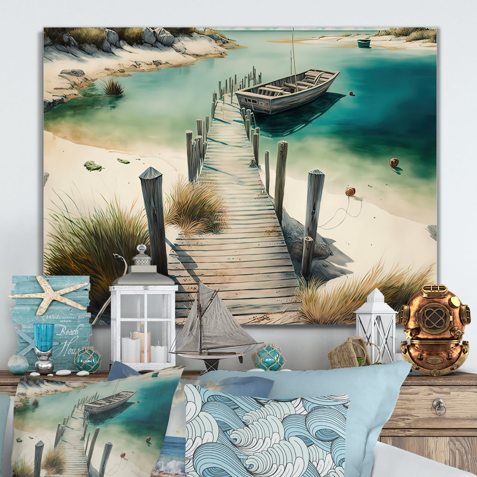 Designart Walkway To The Beach III Canvas Wall Art