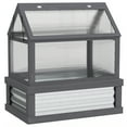 thumbnail image 2 of Outsunny Raised Garden Bed with Polycarbonate Greenhouse, Wooden Cold Frame Greenhouse, Garden Flower Planter Protection, 35.5"x22.5"x38.25", Gray, 2 of 9