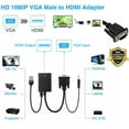 thumbnail image 5 of VGA to HDMI Converter Cable 1080P HD Adapter with 3.5mm Audio Cable for HDTV PC Laptop TV, Black, 5 of 8