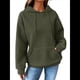 thumbnail image 2 of Sudadera con Capucha para Mujer, Informal, de Larga, con Cordón Ajustable, Estilo Waffle, Holgada, con Bolsillo Verde Oliva XL, 2 of 9
