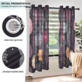 thumbnail image 4 of 2 Panels Set Blackout Curtains Thermal Insulated Sun Protection Room Darkening Drapes for Bedroom Hand-drawn Flowers and Snowflakes, 4 of 6