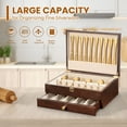 thumbnail image 4 of Fine Silverware Box , 2-Layer Wooden Silverware Chest with Drawer,Walnut, 4 of 8