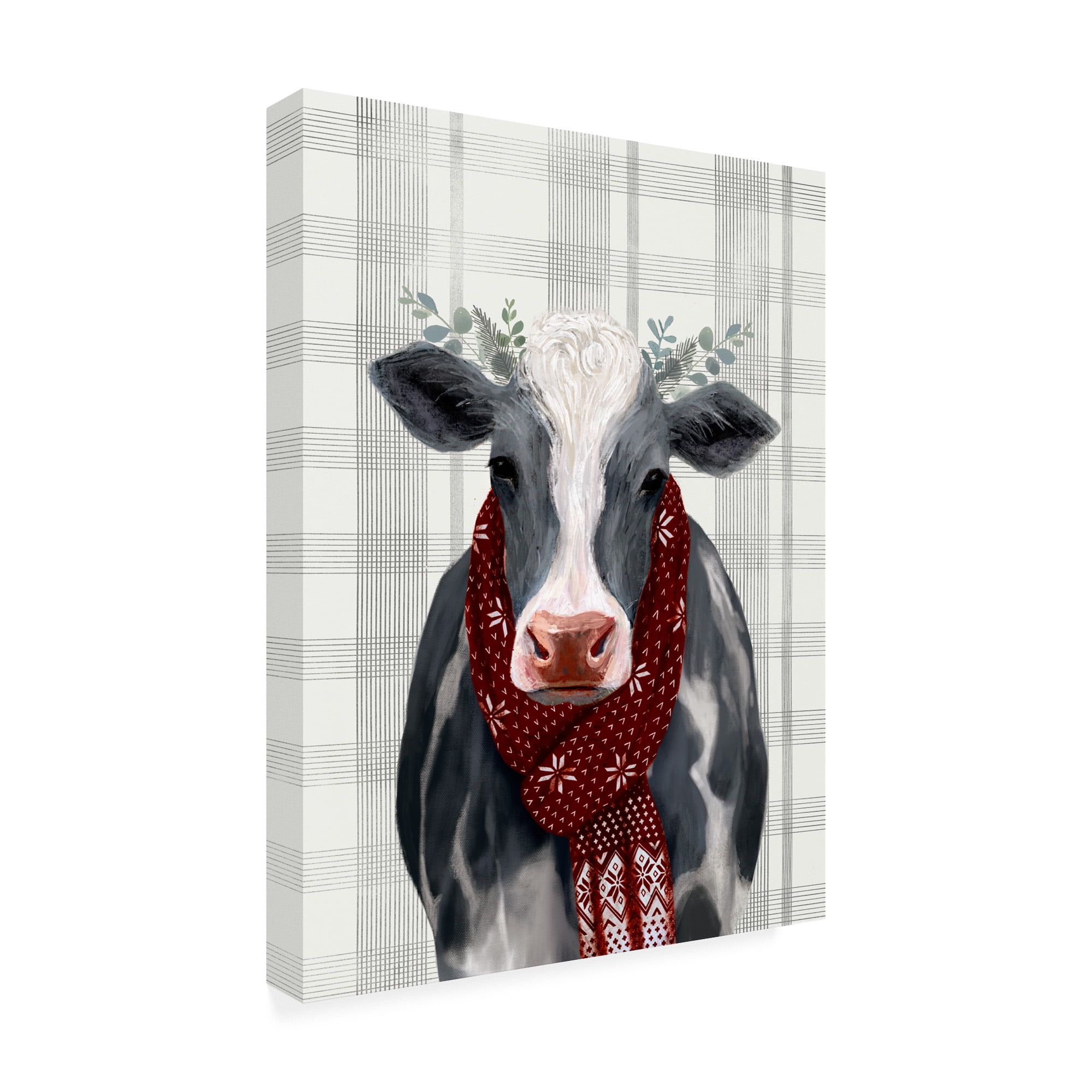 Trademark Fine Art 'Yuletide Cow II' Canvas Art by Victoria Borges