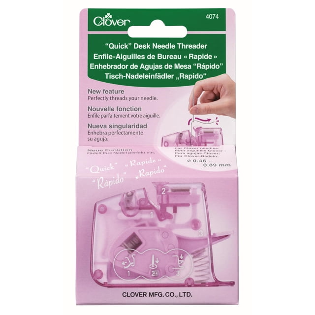Enhebrador de agujas Clover Quick Desk, color rosa