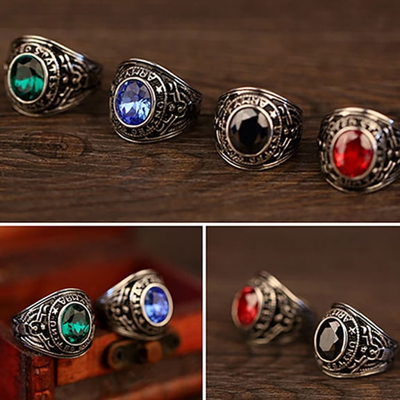 SmartBy Band Ring Rhinestone Inlaid Finger Jewelry Titanium Steel Men and Women Band Finger Ring for Party