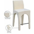 thumbnail image 2 of Meridian Furniture Gramercy Beige Linen Textured Fabric Stool, 2 of 9