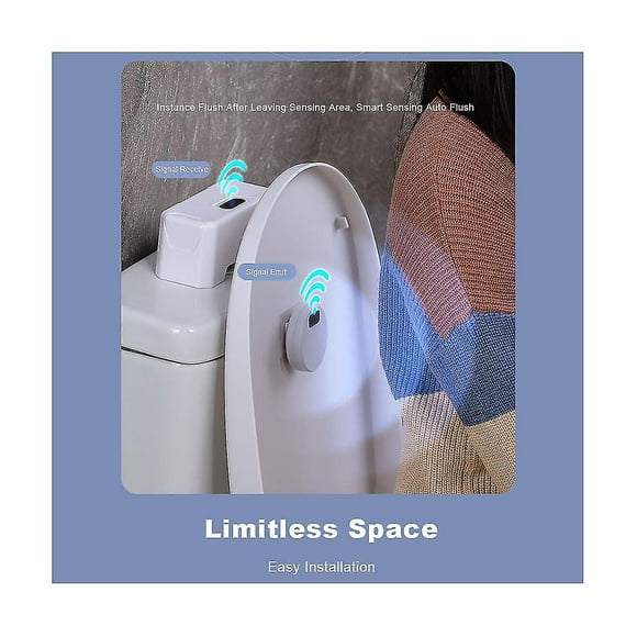Automatic Toilet Flush Button+wireless Transmitter Toilet Flusher Rechargeable Smart Toilet Flushin