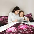 thumbnail image 5 of Manfei Cartoon Snowflake Tree Full Size Comforter Sets, Happy New Year Bedding Comforter Set, Pink Christmas Ball Reversible Bedding Sets, Super Cozy Room Decor, 3-Piece, 5 of 8