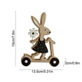 thumbnail image 2 of Pieza Decorativa de Madera de las Figuras de los Conejos de Pascua Conejo Lindo Cabalgando con un Ornamento de Madera de la Figurada de los Animales de la Cesta 13.5 * 2 * 19cm, 2 of 7