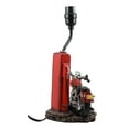 thumbnail image 4 of Vintage Retro Red Motorcycle By Classic Gas Pump Desktop Table Lamp 19"Tall, 4 of 6