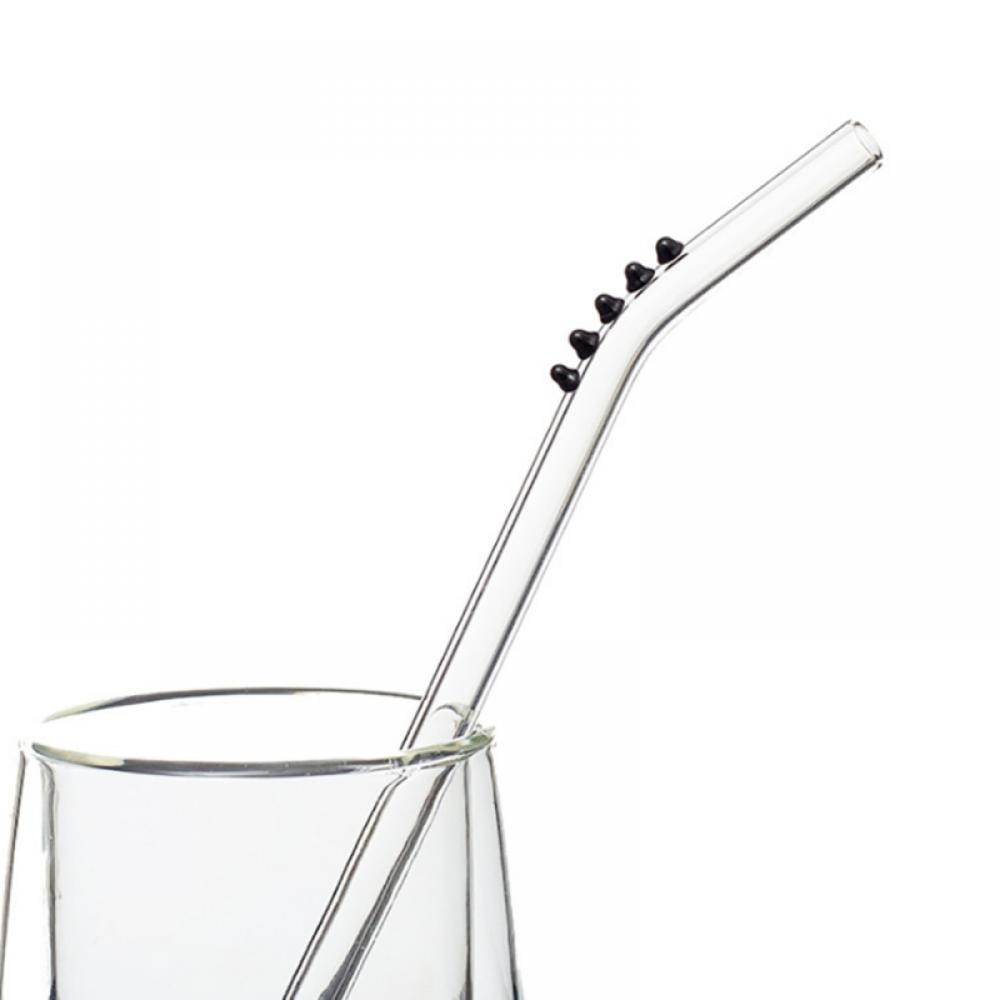 Reusable Glass Drinking Straws, Drinking Straws for Coffee Milkshakes Frozen Drinks Smoothies