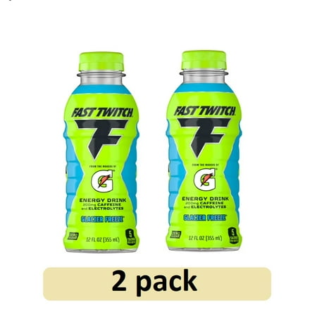 2 pack Fast Twitch by Gatorade Energy Drink Glacier Freeze 12 fl oz