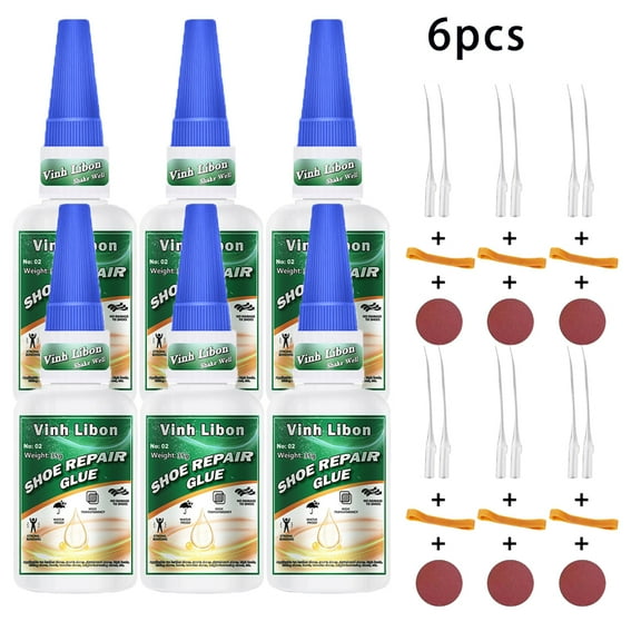 6 pcs Strong Versatile Shoe Repair Glue - Precision Nozzle Adhesive For Sneakers, Faux & Soft Resin Shoes - Ideal For DIY Crafts & Quick Fixes, Shoe Accessories